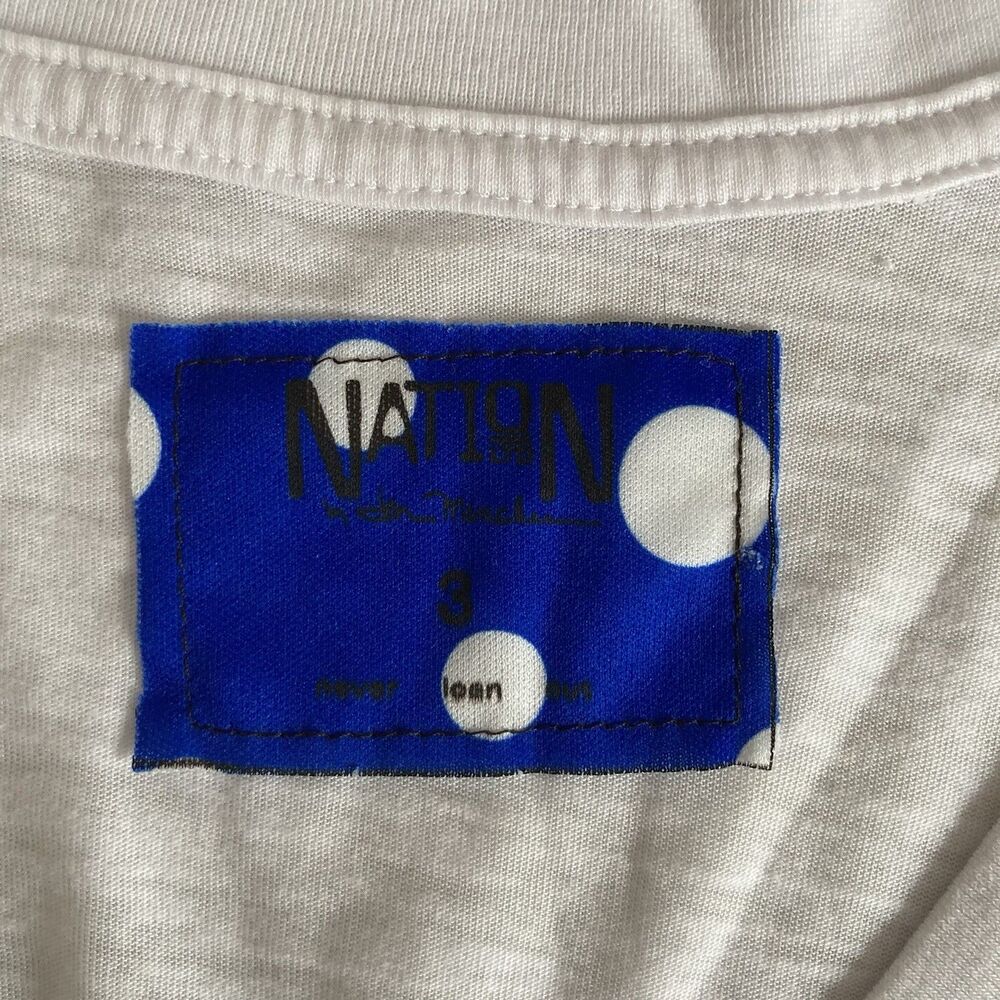 Nation LTD Womens V-Neck White Burnout T-Shirt Size Medium Cotton Blend Basic - Picture 5 of 5